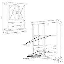 Stauraumschrank >Kashmir< in Pinie Weiss - 123x162,3x48,2cm (BxHxT)