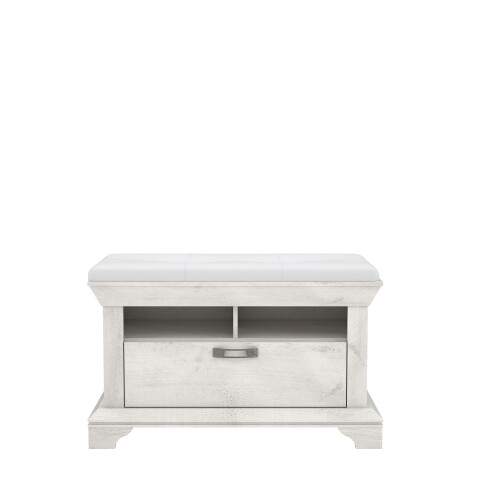 Schuhbank >Kashmir< in Pinie Weiss - 98,5x62x46,2cm (BxHxT)