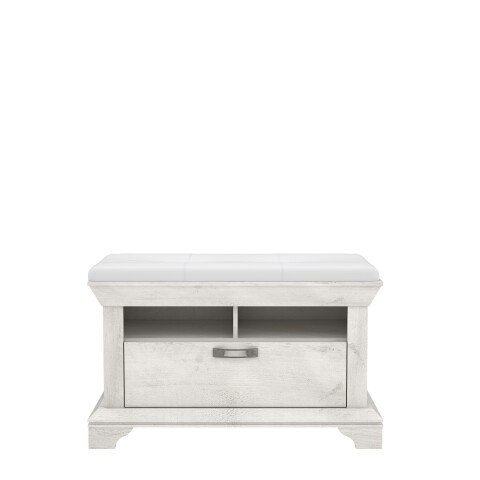 Schuhbank >Kashmir< in Pinie Weiss - 98,5x62x46,2cm (BxHxT)