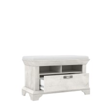 Schuhbank >Kashmir< in Pinie Weiss - 98,5x62x46,2cm (BxHxT)