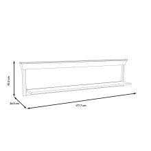 Wandregal >Kashmir< in Pinie Weiss - 177,7x43,5x24,5cm (BxHxT)