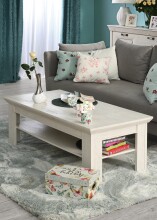 Couchtisch >Kashmir< in Pinie Weiss - 120,6x45,3x60,4cm (BxHxT)
