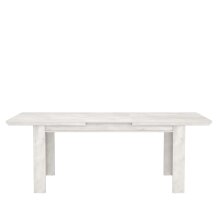 Esstisch >Kashmir< ausziehbar bis 205cm, in Pinie Weiss - 160(205)x75x90cm (BxHxT)