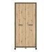 Kleiderschrank >TRONDHEIM< in Artisan Eiche / Schwarz Eiche - 99,1x209x60,3cm B/H/T