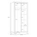 Kleiderschrank >TRONDHEIM< in Artisan Eiche / Schwarz Eiche - 99,1x209x60,3cm B/H/T