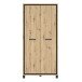 Kleiderschrank >TRONDHEIM< in Artisan Eiche / Schwarz Eiche - 99,1x209x60,3cm B/H/T