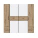 Kleiderschrank >KAPAZA< in Weiss / Artisan Eiche  - 200,1x190,5x61,2cm (BxHxT)