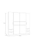 Kleiderschrank >KAPAZA< in Weiss / Artisan Eiche  - 200,1x190,5x61,2cm (BxHxT)