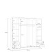 Kleiderschrank >KAPAZA< in Weiss / Artisan Eiche  - 200,1x190,5x61,2cm (BxHxT)