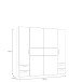 Kleiderschrank >KAPAZA< in Weiss / Artisan Eiche  - 200,1x190,5x61,2cm (BxHxT)