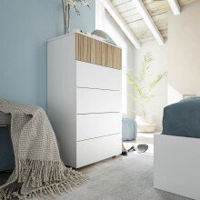 Kommode >Ethna< in Artik-Weiß/Natur  - 61x109x40 (BxHxT)