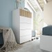 Kommode >Ethna< in Artik-Weiß/Natur  - 61x109x40 (BxHxT)