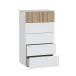 Kommode >Ethna< in Artik-Weiß/Natur  - 61x109x40 (BxHxT)