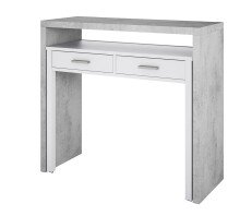 Konsolentisch >Consola< in Artik-Weiß/Beton-Grau - 99x88x36 (BxHxT)