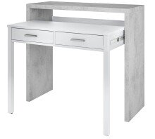 Konsolentisch >Consola< in Artik-Weiß/Beton-Grau - 99x88x36 (BxHxT)