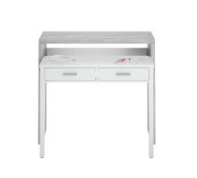 Konsolentisch >Consola< in Artik-Weiß/Beton-Grau - 99x88x36 (BxHxT)