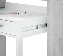 Konsolentisch >Consola< in Artik-Weiß/Beton-Grau - 99x88x36 (BxHxT)