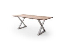 Baumkantentisch >Calabria< in Akazie natur lackiert - 160x76,5x90 (BxHxT)