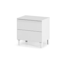 Nachtkommode >Loft< in weiß glänzend -...