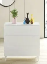Kommode >Loft< in weiß glänzend -...
