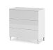 Kommode >Loft< in weiß glänzend - 80x80x40 (BxHxT)