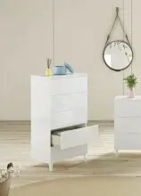 Kommode >Loft< in weiß glänzend -...