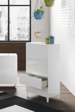 Kommode >Loft< in weiß glänzend - 61x117x40 (BxHxT)