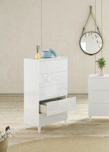 Kommode >Loft< in weiß glänzend -...