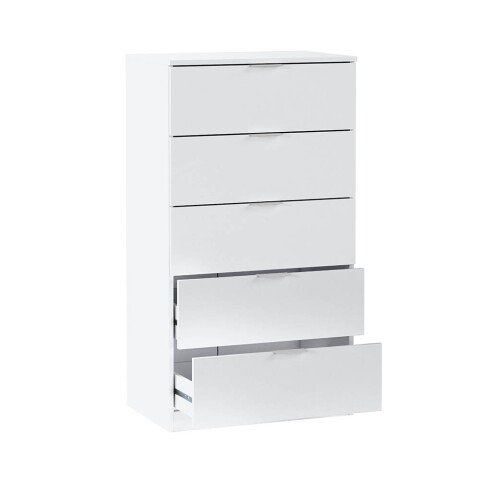 Hochkommode >Chest of drawers< in Artik-Weiß - 60x110x40 (BxHxT)