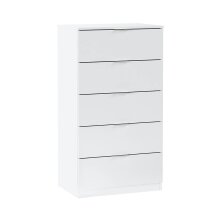 Hochkommode >Chest of drawers< in Artik-Weiß - 60x110x40 (BxHxT)