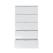 Hochkommode >Chest of drawers< in Artik-Weiß - 60x110x40 (BxHxT)