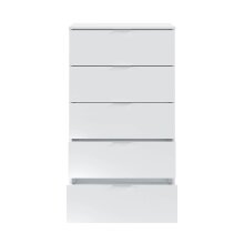 Hochkommode >Chest of drawers< in Artik-Weiß - 60x110x40 (BxHxT)