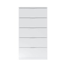 Hochkommode >Chest of drawers< in Artik-Weiß - 60x110x40 (BxHxT)