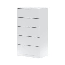 Hochkommode >Chest of drawers< in Artik-Weiß - 60x110x40 (BxHxT)