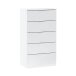 Hochkommode >Chest of drawers< in Artik-Weiß - 60x110x40 (BxHxT)
