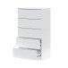 Hochkommode >Chest of drawers< in Artik-Weiß - 60x110x40 (BxHxT)