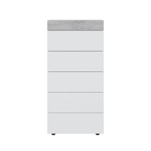 Hochkommode >Tekkan< in Artik-Weiß/Beton-Grau - 61x118x40 (BxHxT)