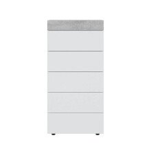 Hochkommode >Tekkan< in Artik-Weiß/Beton-Grau - 61x118x40 (BxHxT)