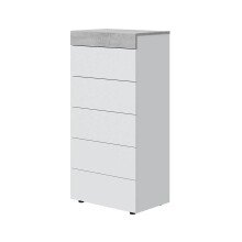 Hochkommode >Tekkan< in Artik-Weiß/Beton-Grau...