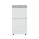Hochkommode >Tekkan< in Artik-Weiß/Beton-Grau - 61x118x40 (BxHxT)