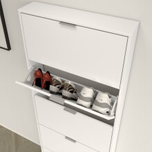 Schuhkipper >Shoe Cabinet< weiß glänzend - 70x180x17 (BxHxT)