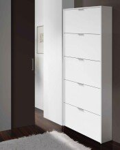 Schuhkipper >Shoe Cabinet< weiß glänzend - 70x180x17 (BxHxT)