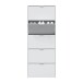 Schuhkipper >Shoe Cabinet< weiß glänzend - 70x180x17 (BxHxT)