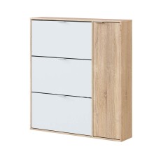 Schuhschrank >Class< in Kanada-Eiche/Weiß - 106x115x22 (BxHxT)
