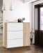 Schuhschrank >Class< in Kanada-Eiche/Weiß - 106x115x22 (BxHxT)