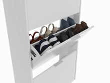 Schuhkipper >Shoe cabinet< weiß glänzend - 60x113x22 (BxHxT)