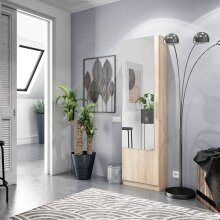 Schuhschrank >Kristal< in Kanada-Eiche - 50x180x22 (BxHxT)