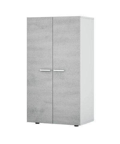 Schuhkommode >Star< in Weiß/Beton-Grau - 55x103x36 (BxHxT)