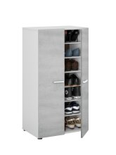 Schuhkommode >Star< in Weiß/Beton-Grau - 55x103x36 (BxHxT)