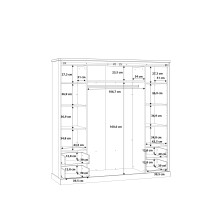 Kleiderschrank >KASZIMIRO< in Waterford Eiche /Schwarz  - 203,2x208,4x61 (BxHxT)